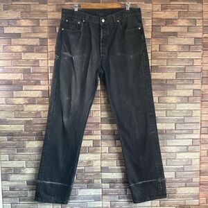 Mens Pre Owned Black Distressed Levi’s Jeans Size 34x34